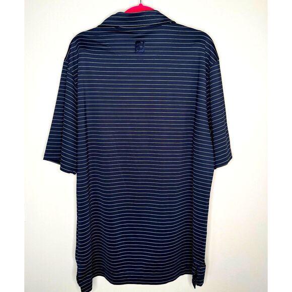 FootJoy Men’s Golf Polo Navy Pinstripe Performance Shirt Size M - Picture 3 of 6